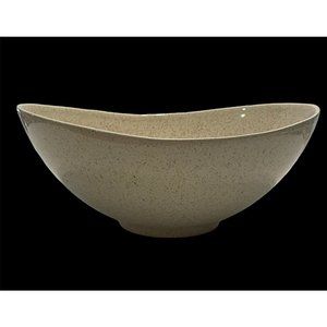 Vintage Red Wing Pottery Futura Large Serving Salad Bowl Tan Brown Speckled MCM